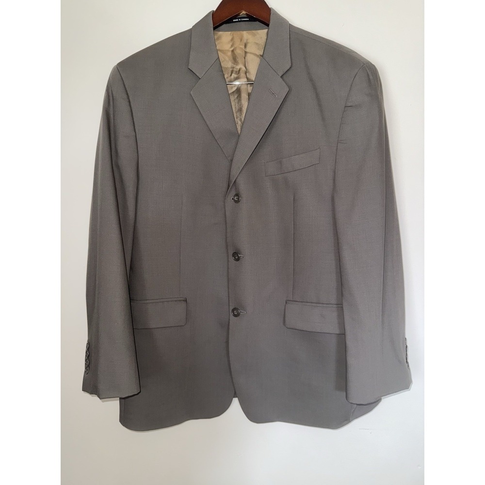 Calvin Klein Men's S 40 Wool Laine Suit Jacket Gray 3 Button